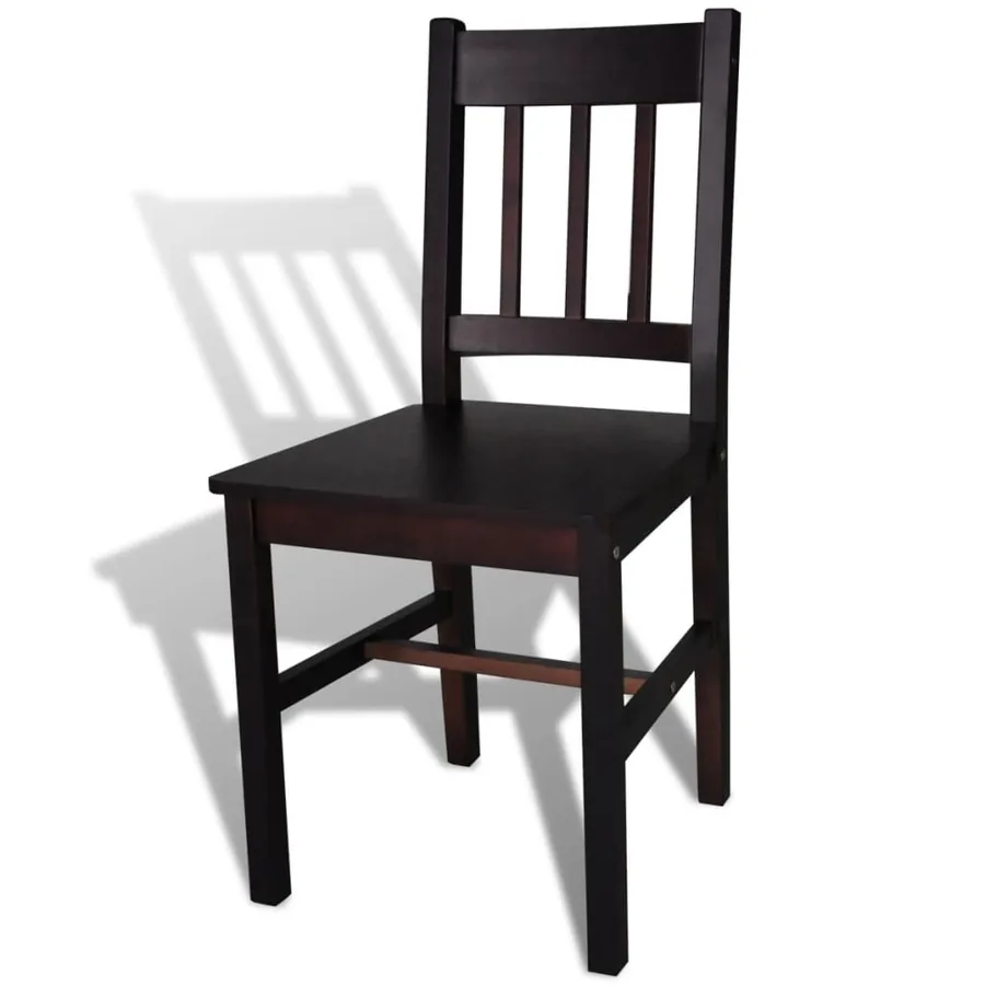Chaises à manger lot de 4 marron foncé pinède - 4
