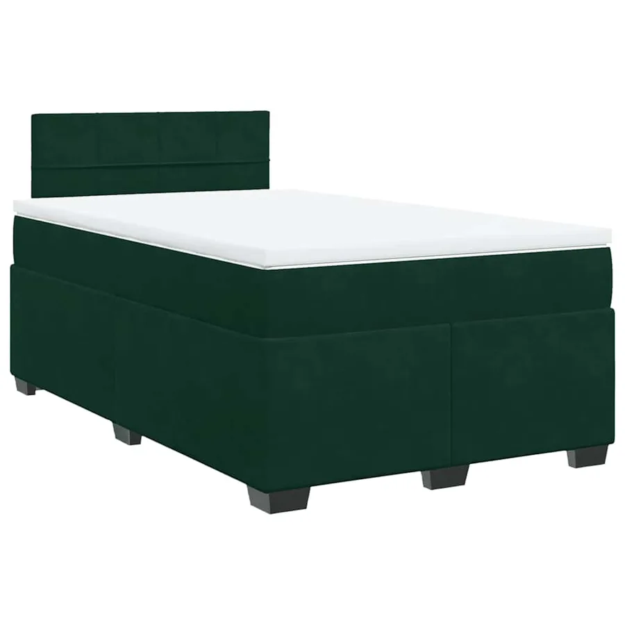 Sommier à lattes de lit avec matelas vert foncé 120x190 cm - 3
