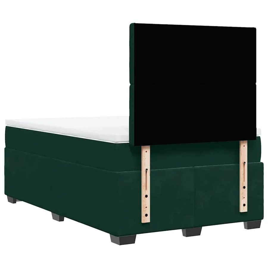 Sommier à lattes de lit avec matelas vert foncé 120x190 cm - 12