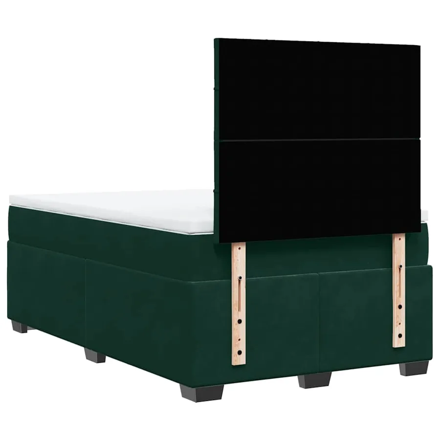 Sommier à lattes de lit avec matelas vert foncé 120x190 cm - 10