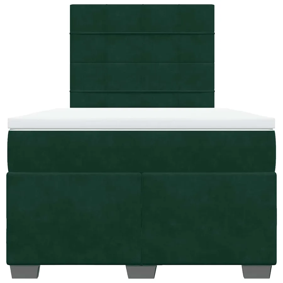 Sommier à lattes de lit avec matelas vert foncé 120x190 cm - 4