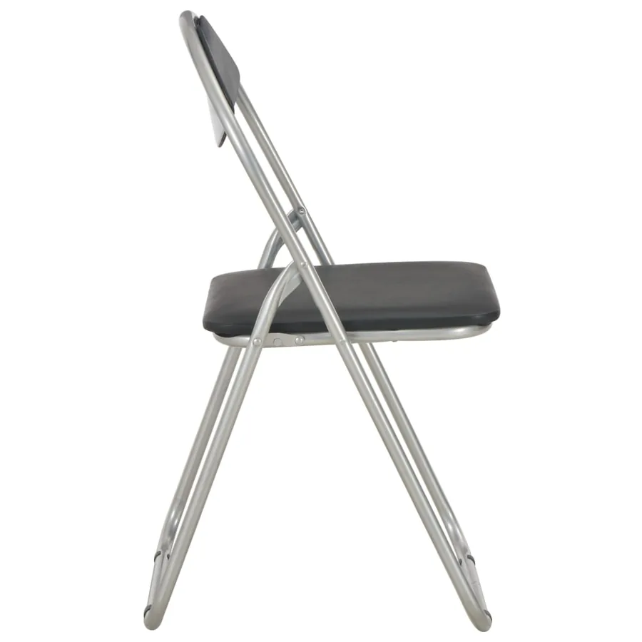 Chaises pliantes à manger lot de 6 noir similicuir - 4