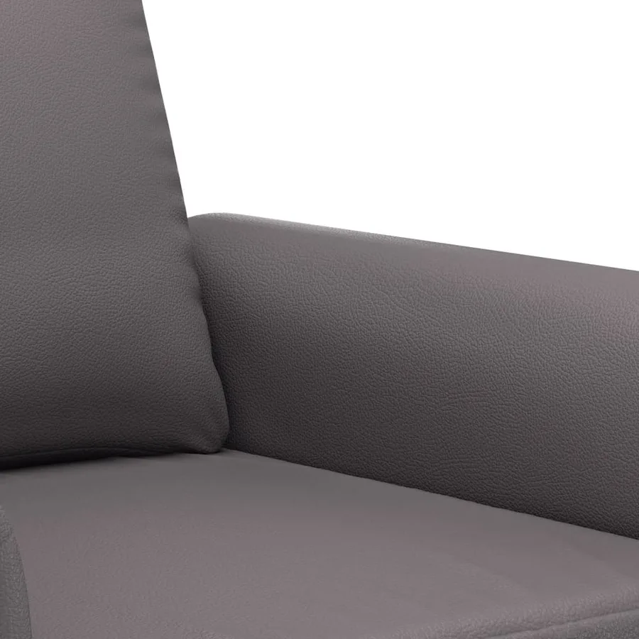 Ensemble de canapés 3 pcs avec coussins gris similicuir - 7