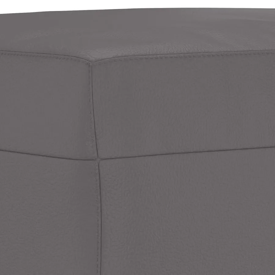 Ensemble de canapés 3 pcs avec coussins gris similicuir - 8