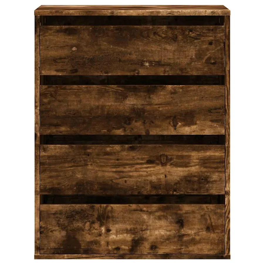Commode d'angle chêne fumé 60x41x76 cm bois d'ingénierie - 4