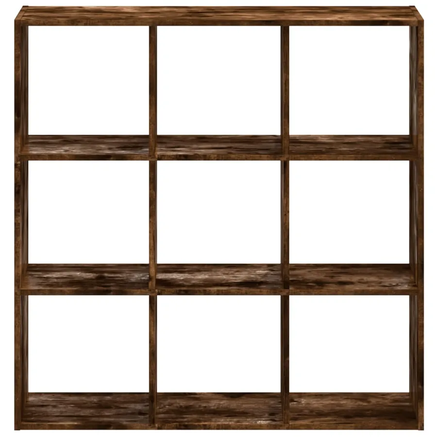 Bibliothèque chêne fumé 102x32x102 cm bois d'ingénierie - 4