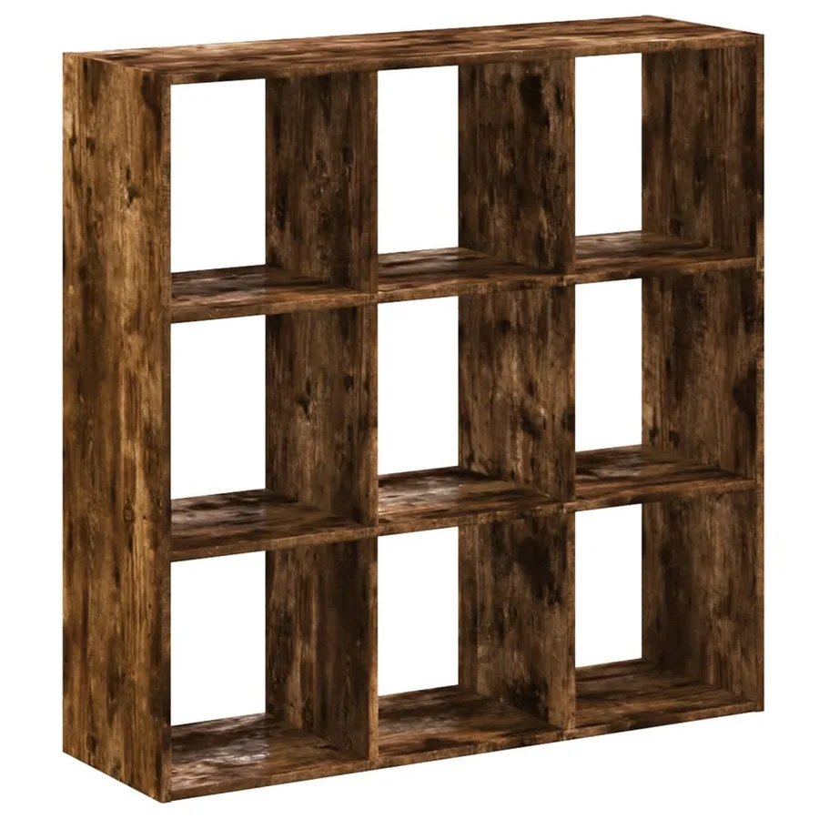 Bibliothèque chêne fumé 102x32x102 cm bois d'ingénierie - 5