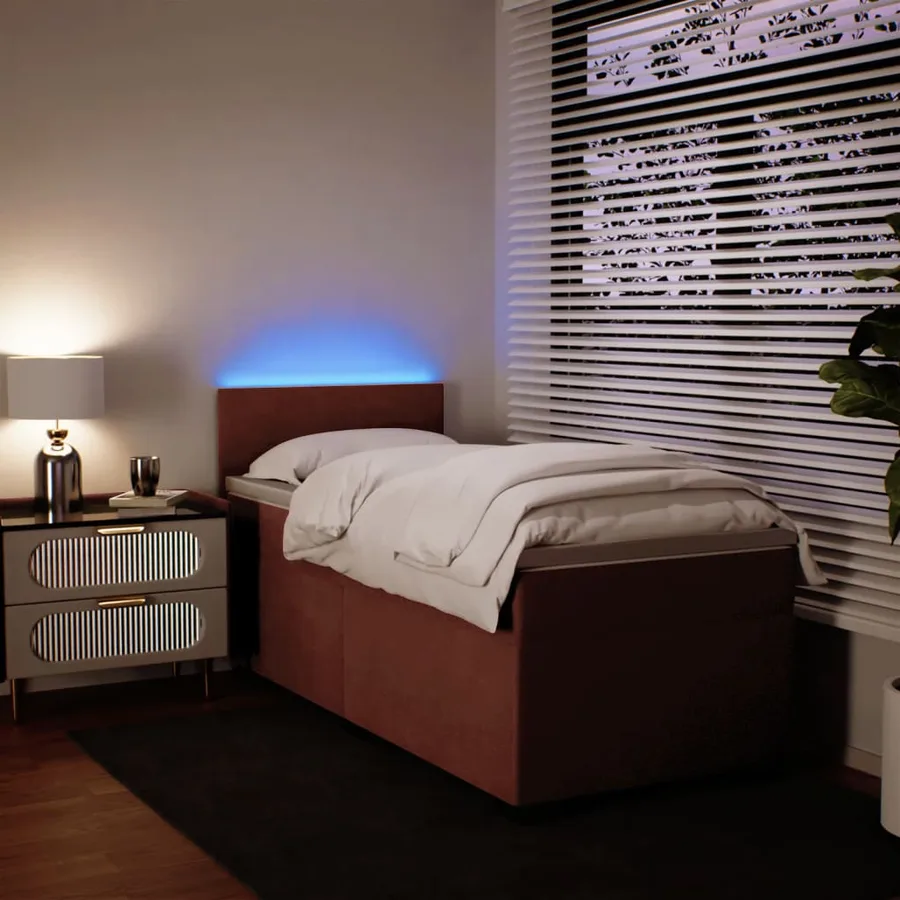 Sommier à lattes de lit avec matelas Rose 90x200 cm Velours - 4