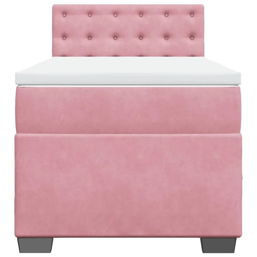 Sommier à lattes de lit avec matelas Rose 90x200 cm Velours - 4