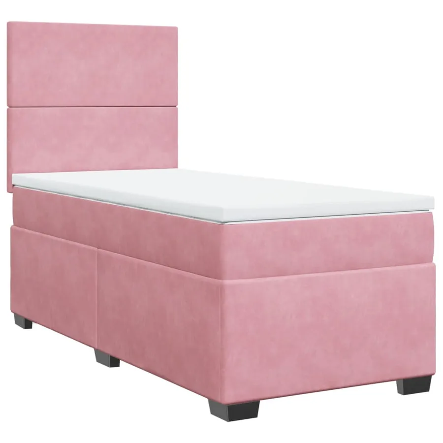 Sommier à lattes de lit avec matelas Rose 90x200 cm Velours - 2