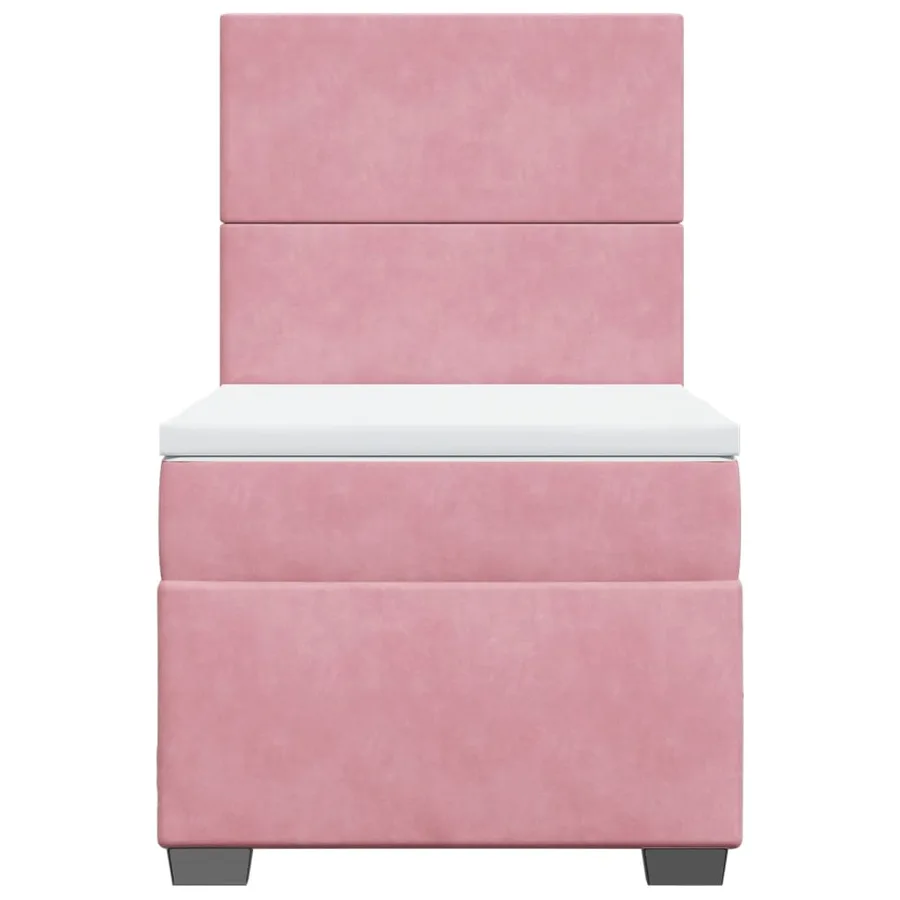 Sommier à lattes de lit avec matelas Rose 90x200 cm Velours - 4