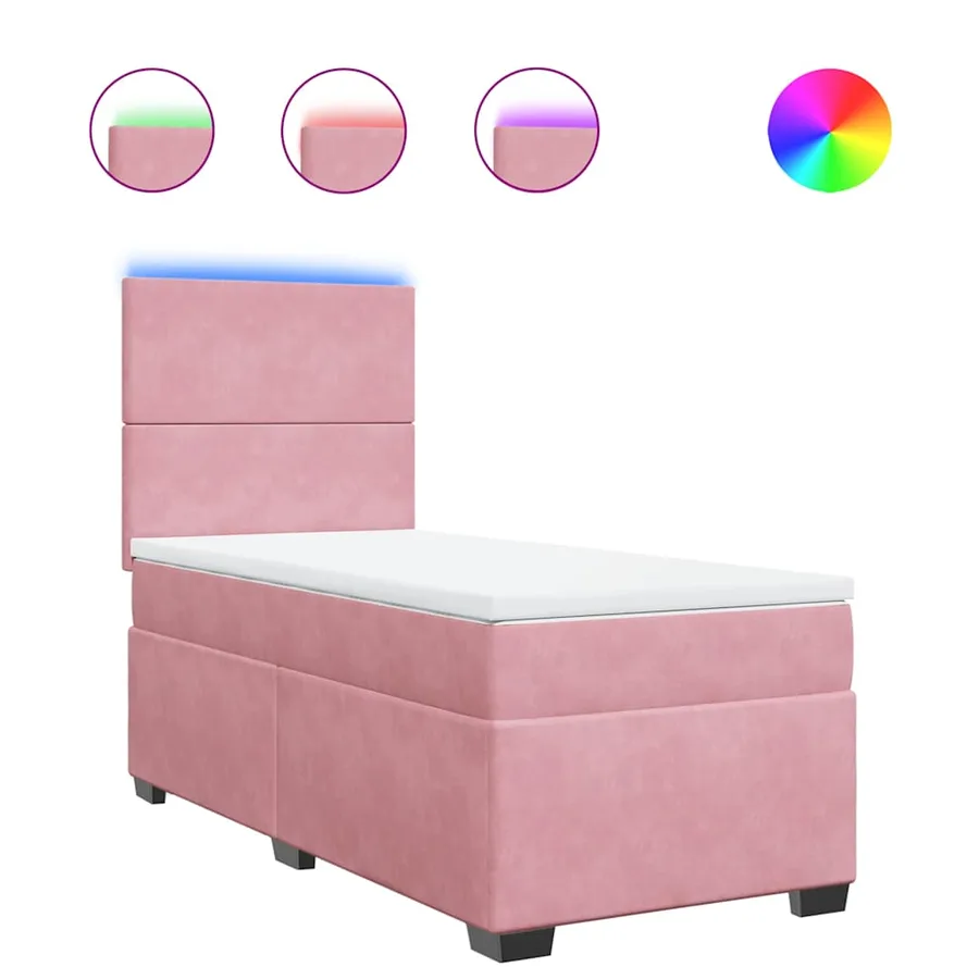 Sommier à lattes de lit avec matelas Rose 100x200 cm Velours - 2