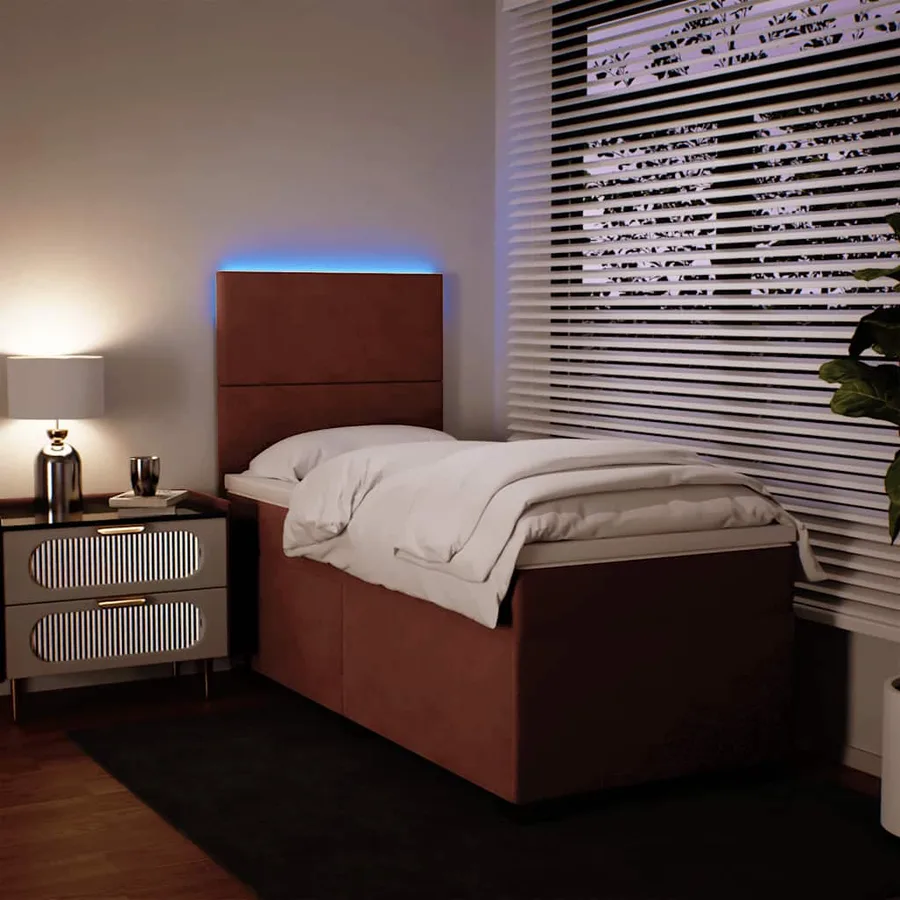 Sommier à lattes de lit avec matelas Rose 100x200 cm Velours - 5