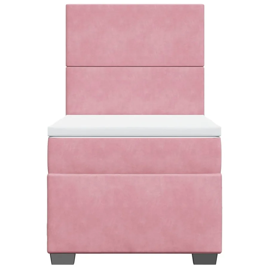 Sommier à lattes de lit avec matelas Rose 100x200 cm Velours - 7