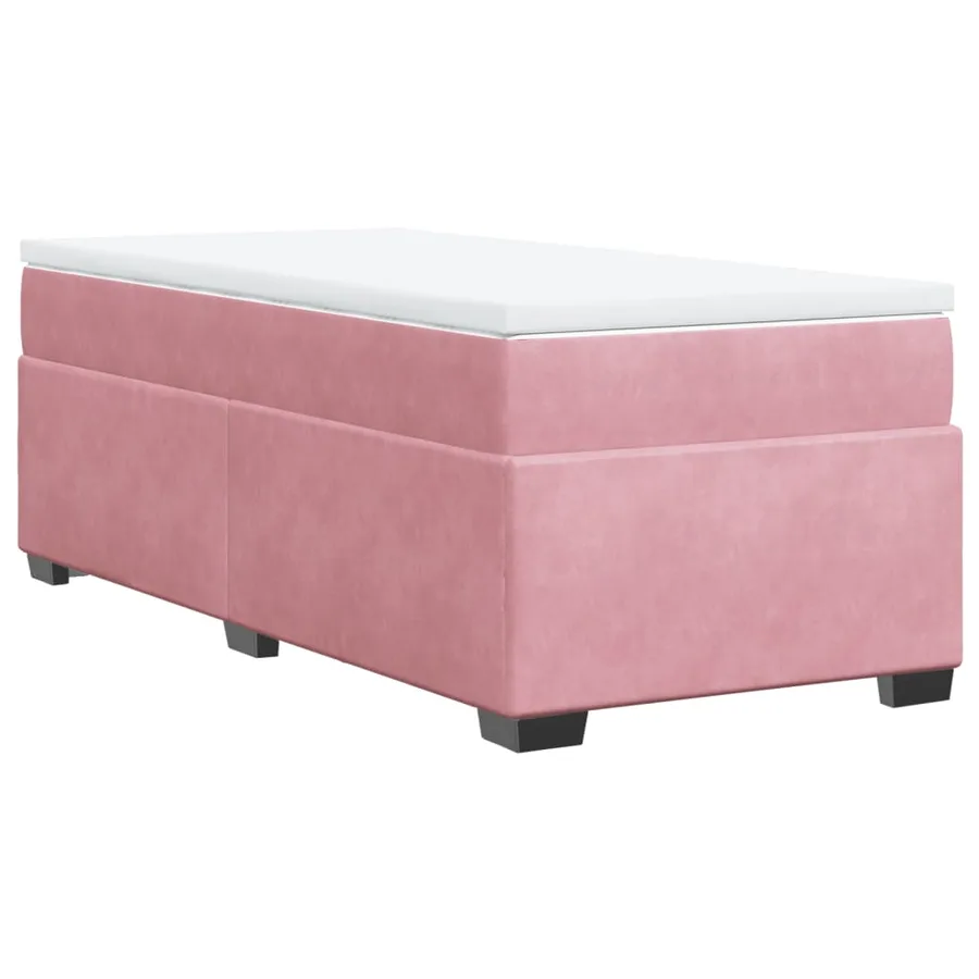 Sommier à lattes de lit avec matelas Rose 100x200 cm Velours - 9