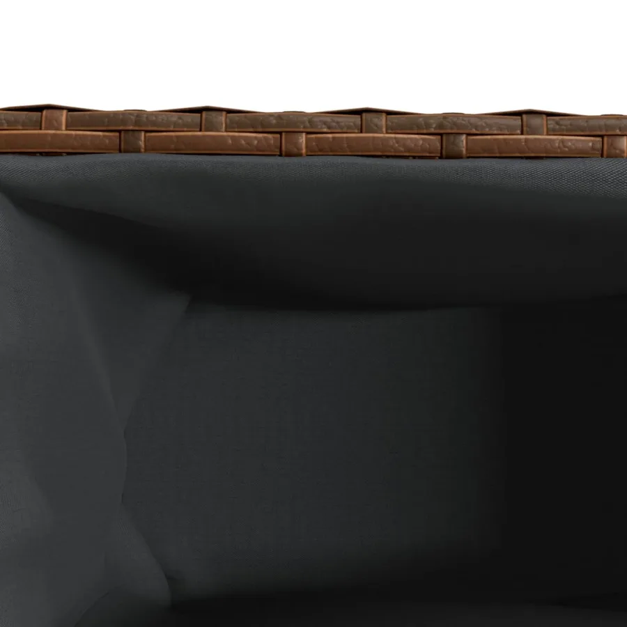 Jardinière avec roulettes et 3 pots marron 107x32x38 cm rotin - 9