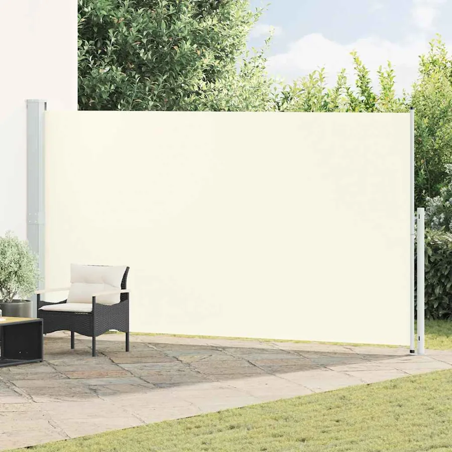 Auvent latéral rétractable de patio 200x500 cm Crème