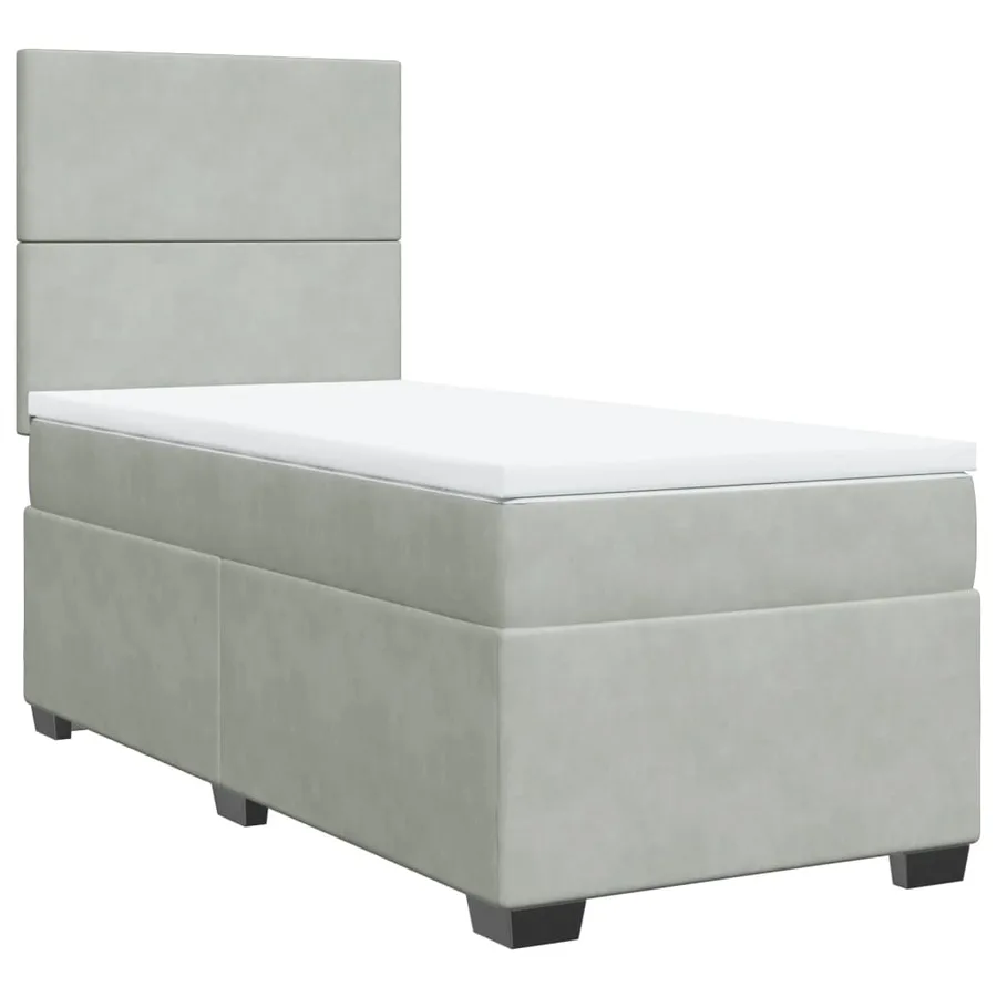 Sommier à lattes de lit et matelas Gris clair 100x200cm Velours - 2