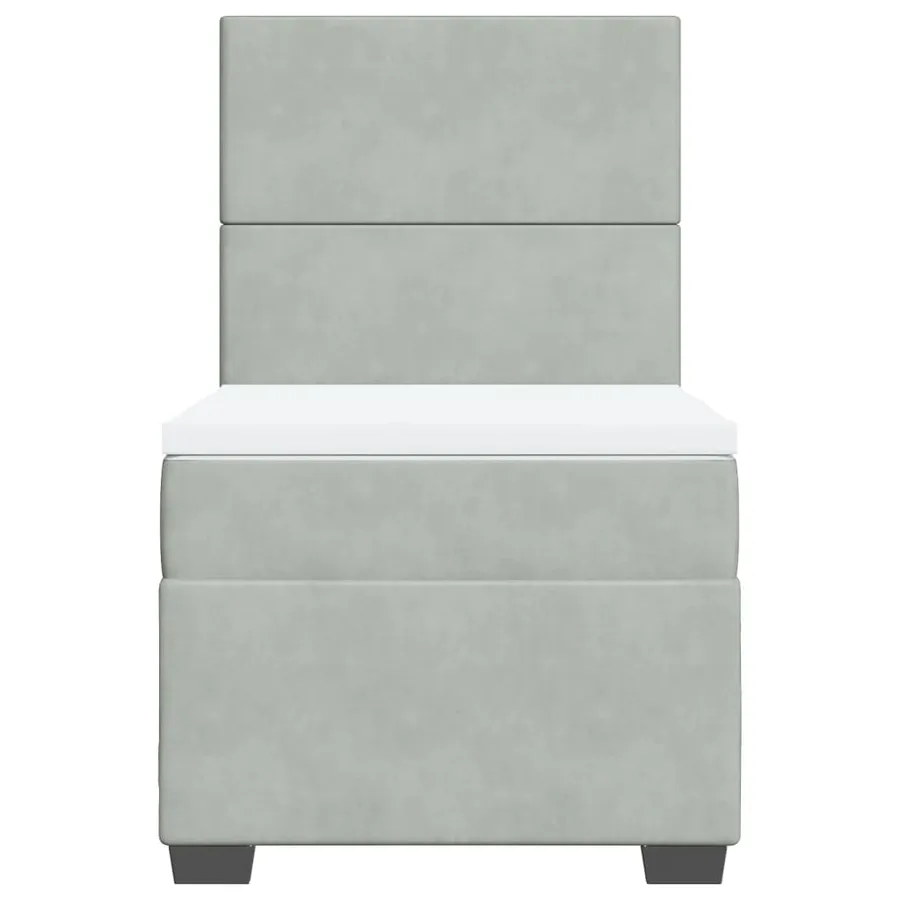 Sommier à lattes de lit et matelas Gris clair 100x200cm Velours - 4