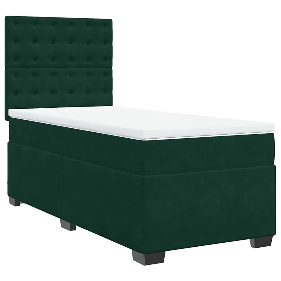 Sommier à lattes de lit avec matelas Vert foncé 100x200 cm - 2