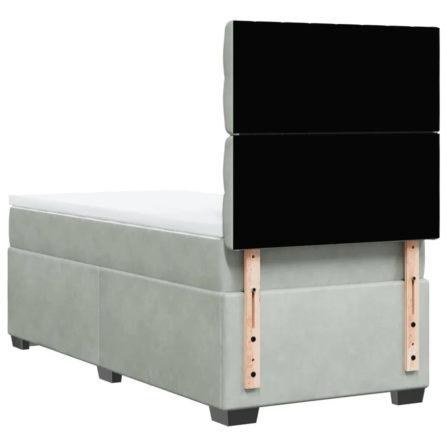 Sommier à lattes de lit et matelas Gris clair 100x200cm Velours - 10