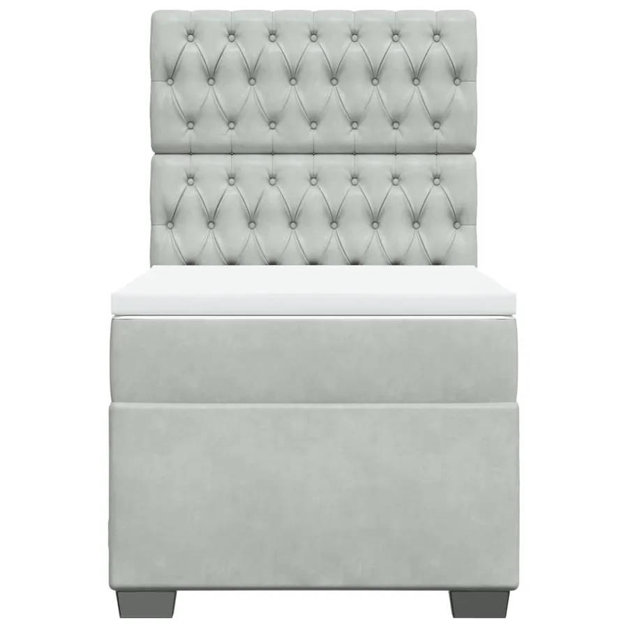 Sommier à lattes de lit et matelas Gris clair 100x200cm Velours - 4