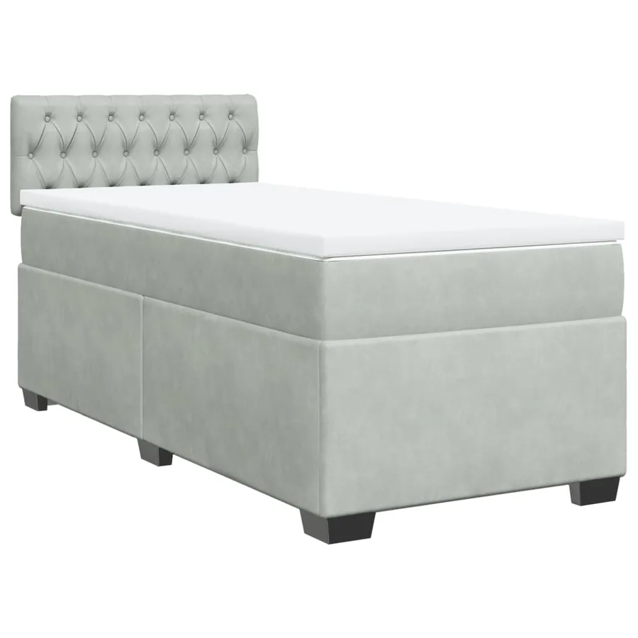 Sommier à lattes de lit et matelas Gris clair 100x200cm Velours - 3