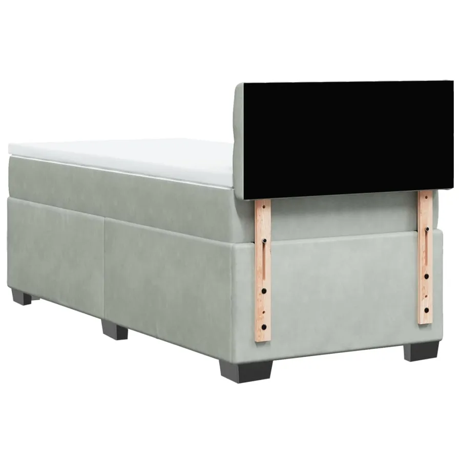 Sommier à lattes de lit et matelas Gris clair 100x200cm Velours - 8