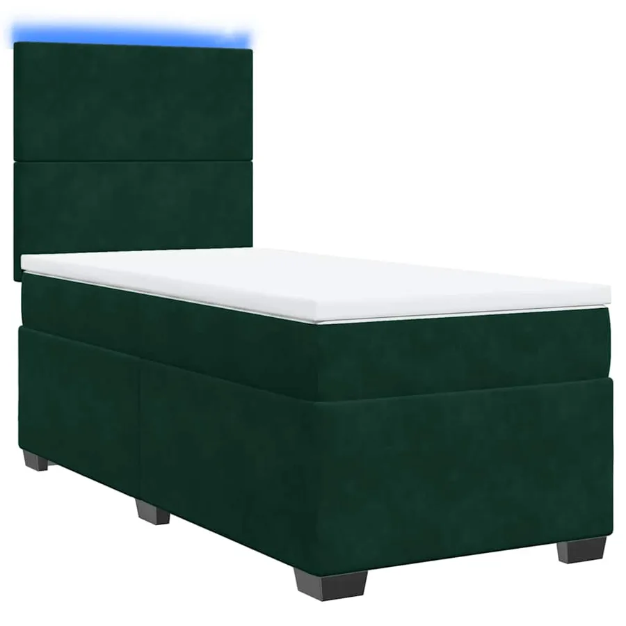 Sommier à lattes de lit avec matelas Vert foncé 100x200 cm - 3