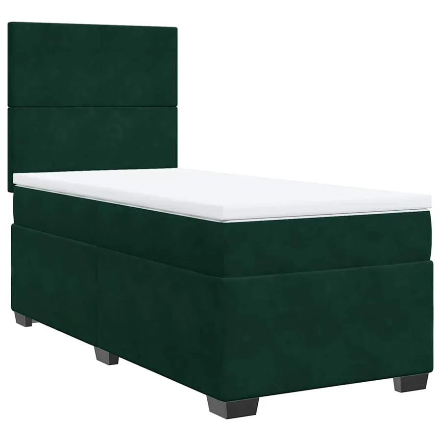 Sommier à lattes de lit avec matelas Vert foncé 100x200 cm - 6
