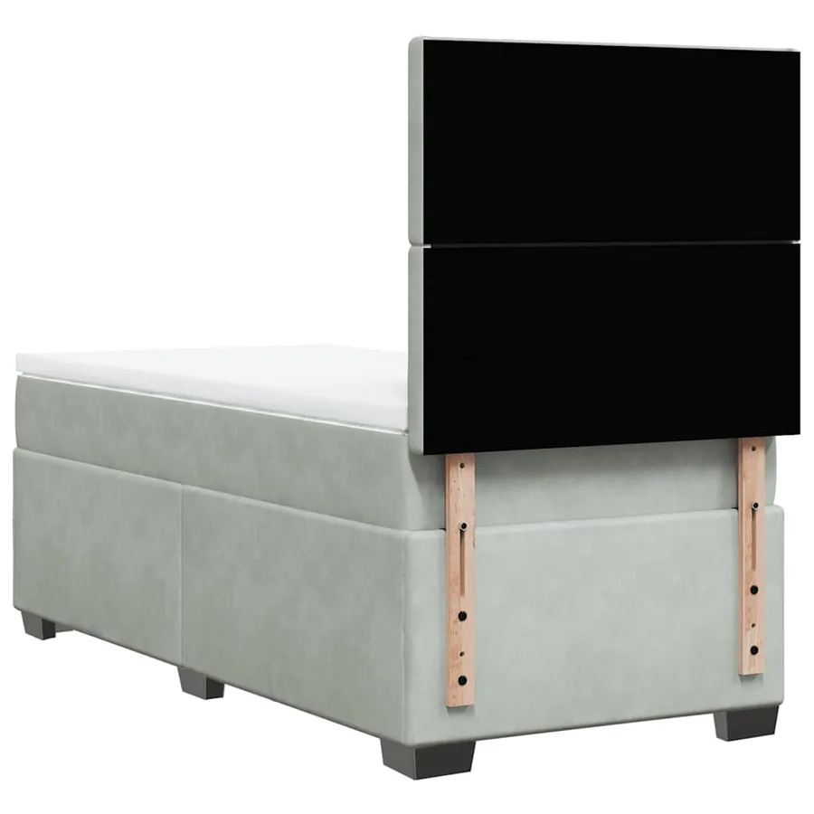 Sommier à lattes de lit et matelas Gris clair 100x200cm Velours - 13