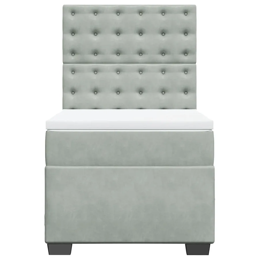 Sommier à lattes de lit et matelas Gris clair 100x200cm Velours - 7