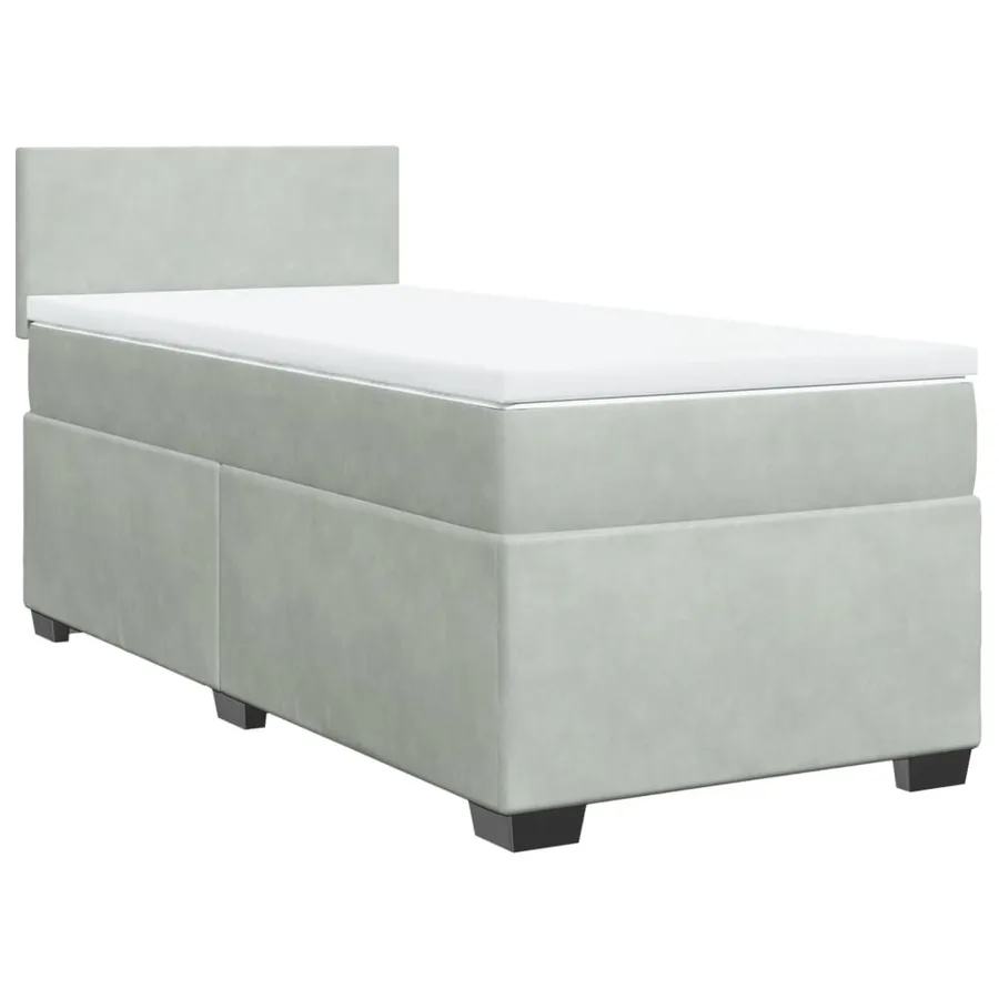 Sommier à lattes de lit et matelas Gris clair 100x200cm Velours - 3
