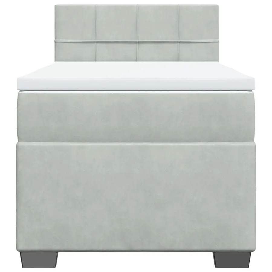 Sommier à lattes de lit et matelas Gris clair 100x200cm Velours - 4