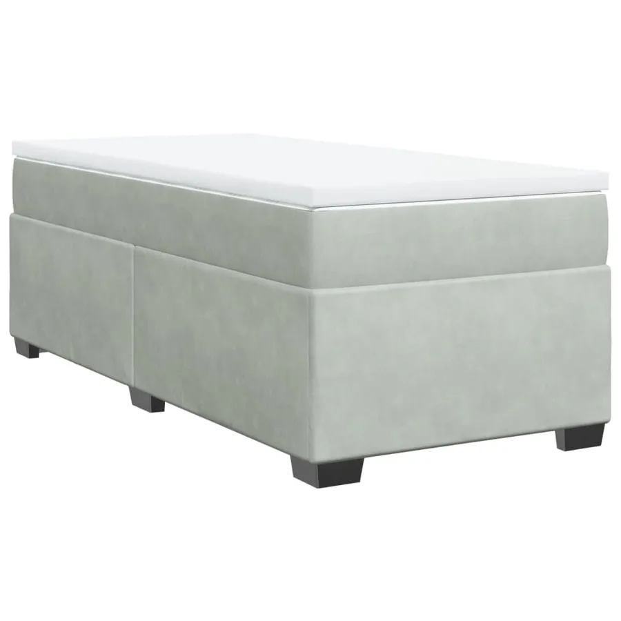 Sommier à lattes de lit et matelas Gris clair 100x200cm Velours - 2