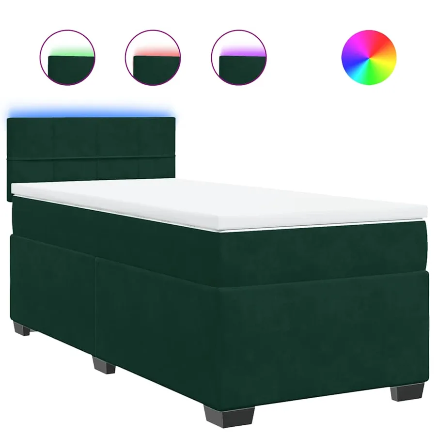 Sommier à lattes de lit avec matelas Vert foncé 100x200 cm - 2