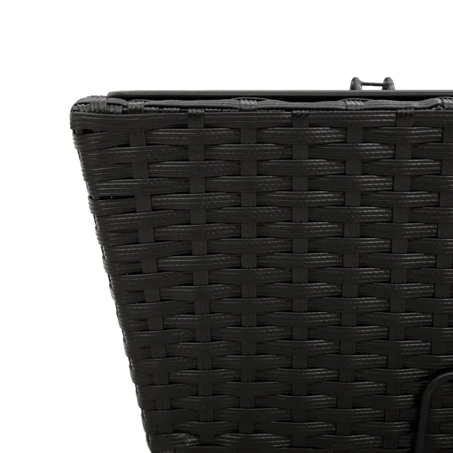 Jardinières avec crochets 2 pcs noir résine tressée - 10