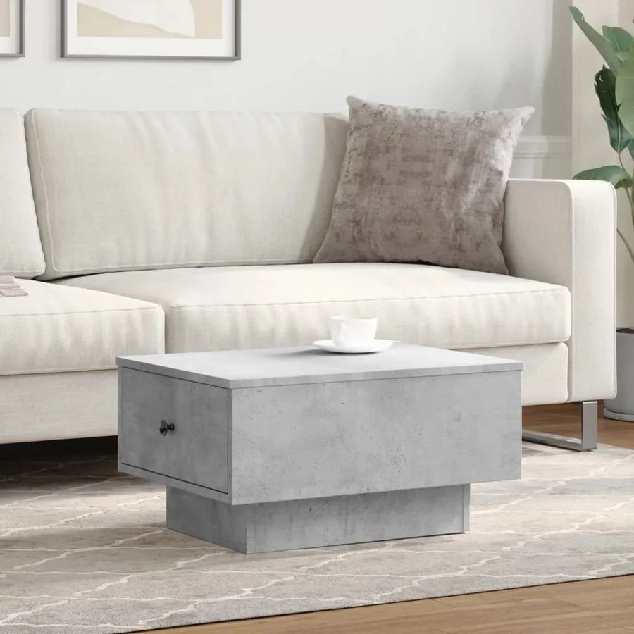 Table basse gris béton 60x45x31 cm bois d'ingénierie - 3