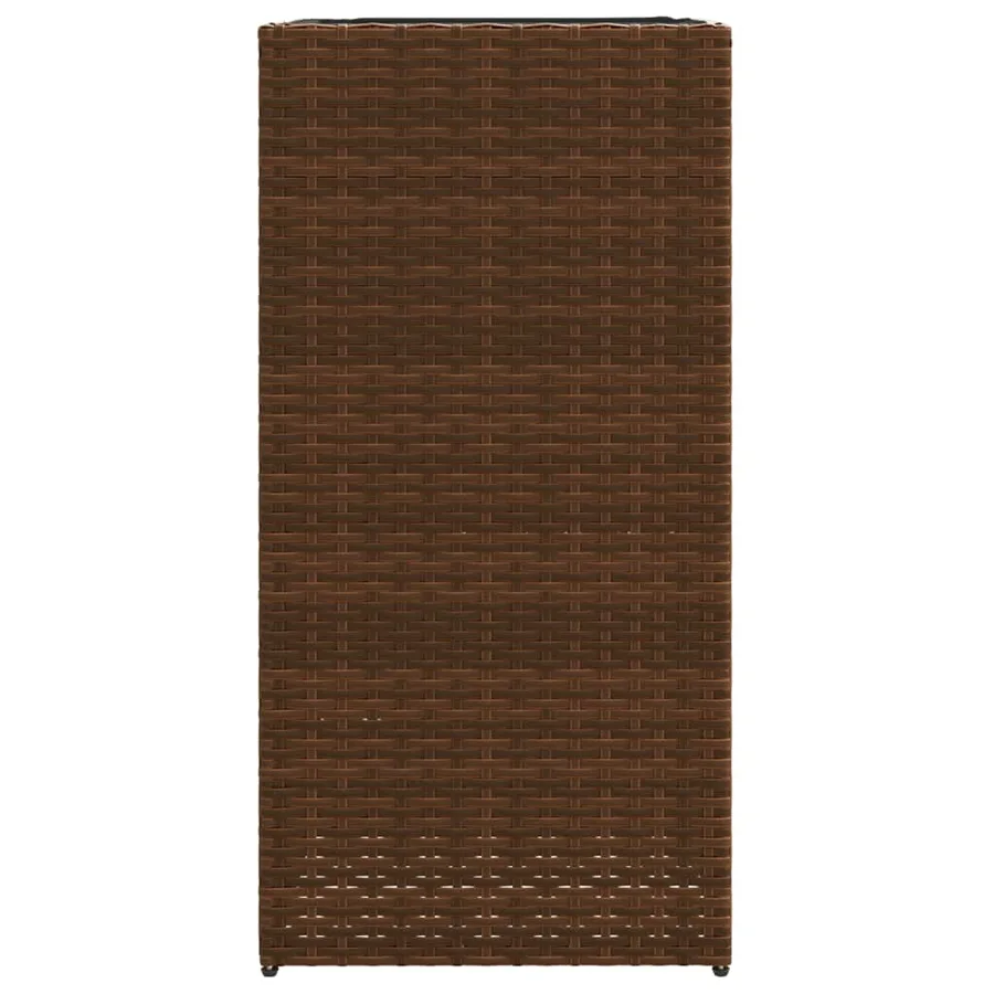Jardinières 2 pcs marron 40x40x80 cm résine tressée - 6