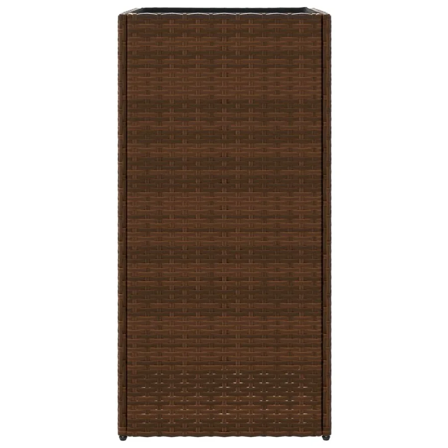 Jardinières 2 pcs marron 40x40x80 cm résine tressée - 7