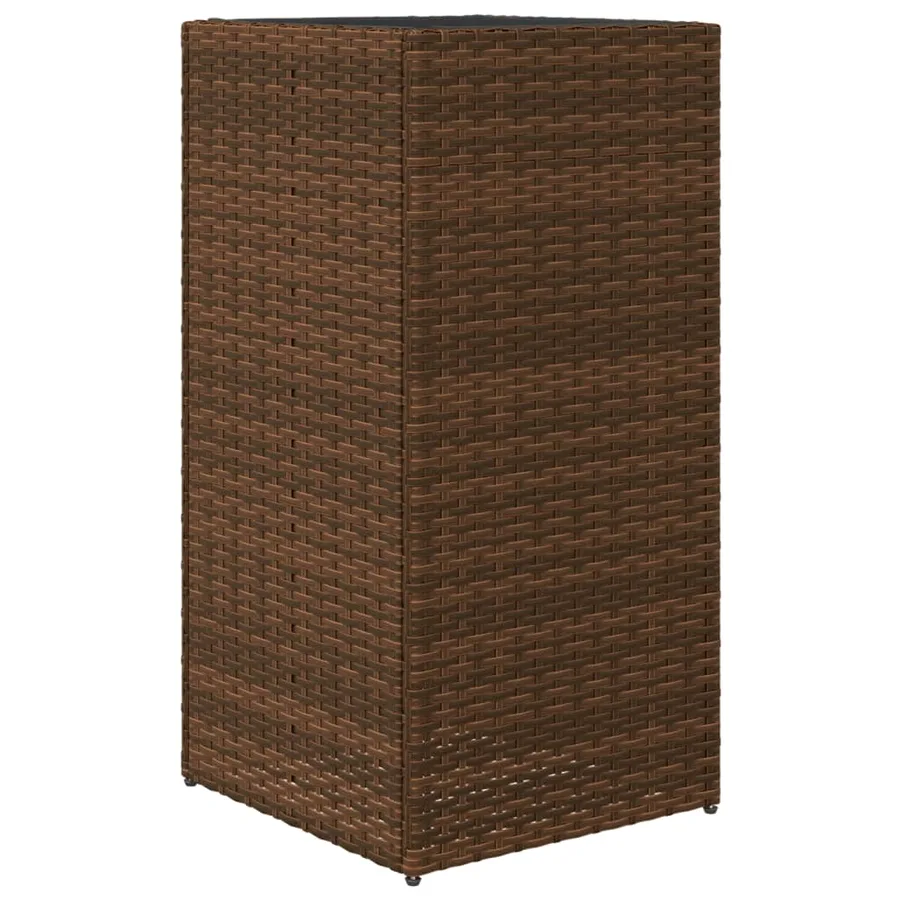 Jardinières 2 pcs marron 40x40x80 cm résine tressée - 8