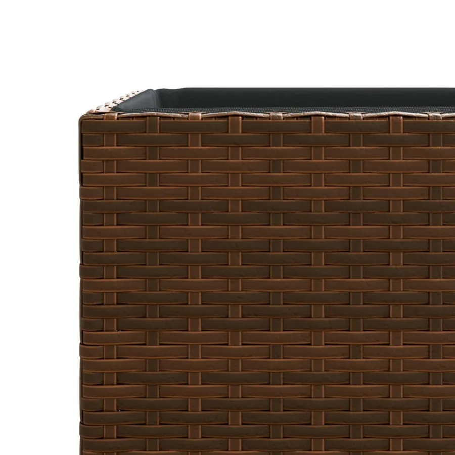 Jardinières 2 pcs marron 40x40x80 cm résine tressée - 9