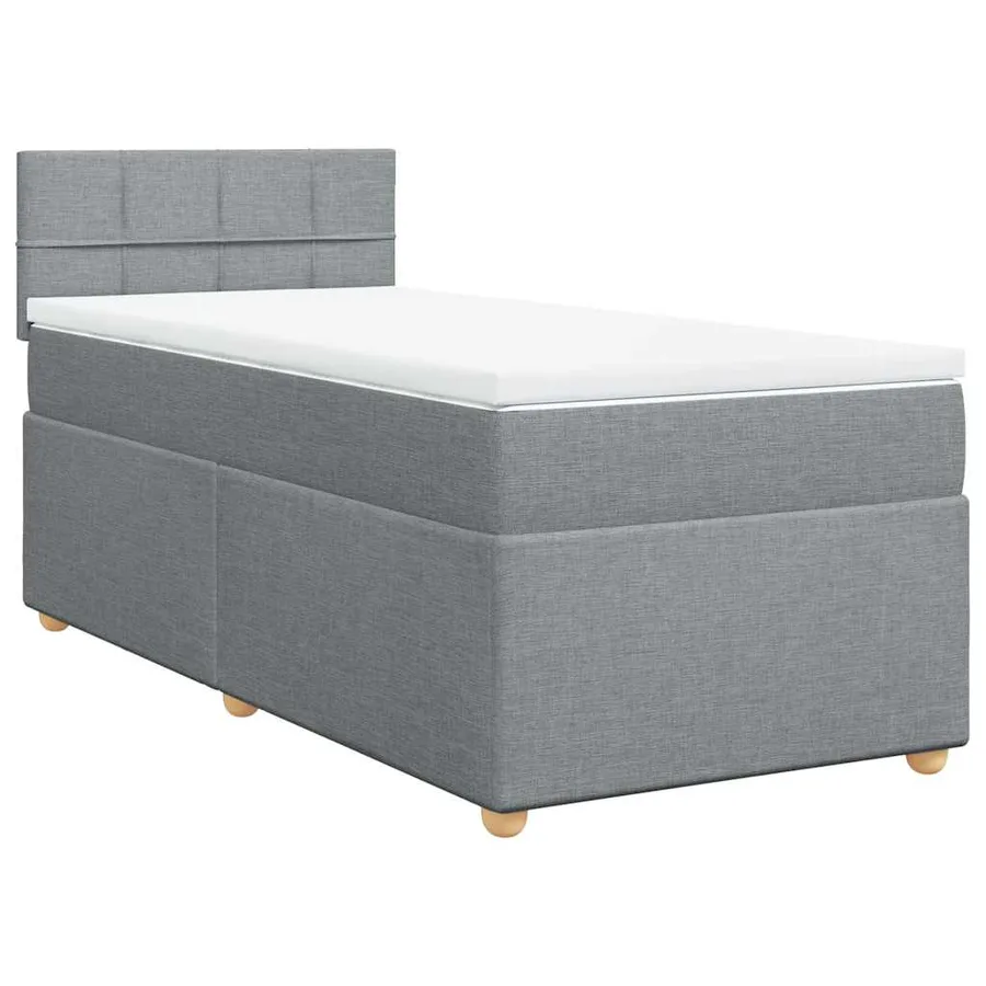 Sommier à lattes de lit avec matelas gris clair 80x200 cm tissu - 2