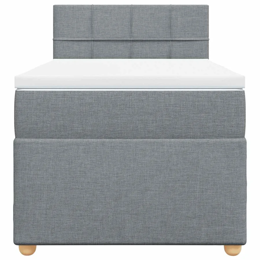 Sommier à lattes de lit avec matelas gris clair 80x200 cm tissu - 4