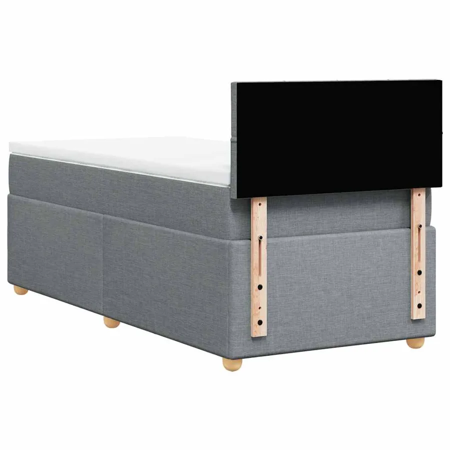 Sommier à lattes de lit avec matelas gris clair 80x200 cm tissu - 6