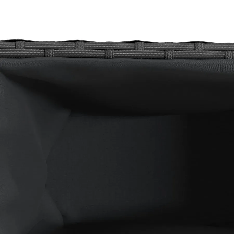 Jardinières avec 3 pots 2 pcs noir 105x30x32 cm résine tressée - 11
