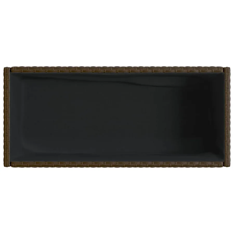 Jardinières avec étagère 2 pcs brun 90x40x75 cm résine tressée - 9