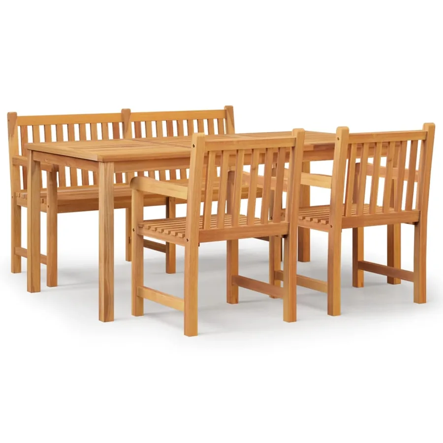 Ensemble à manger de jardin 4 pcs Bois de teck massif - 2