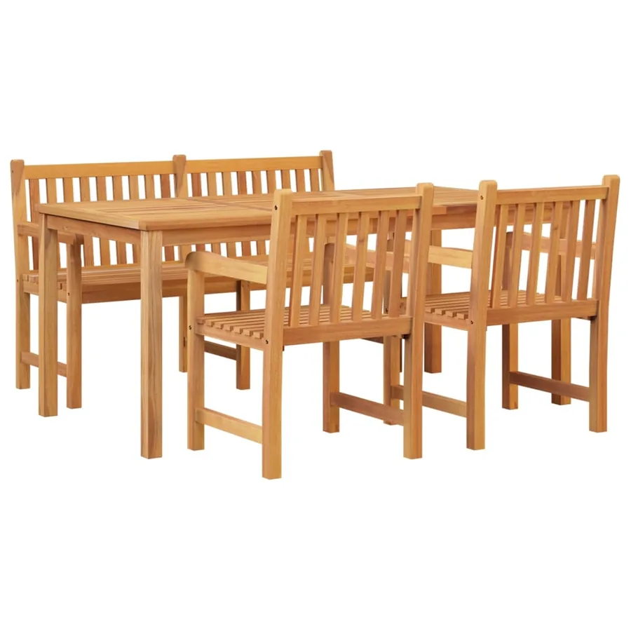 Ensemble à manger de jardin 4 pcs Bois de teck massif - 3