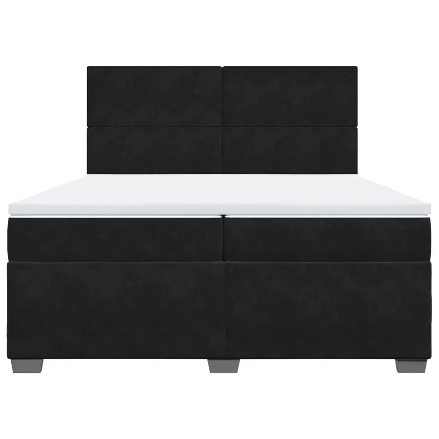 Sommier à lattes de lit et matelas Noir 200x200 cm Velours - 4